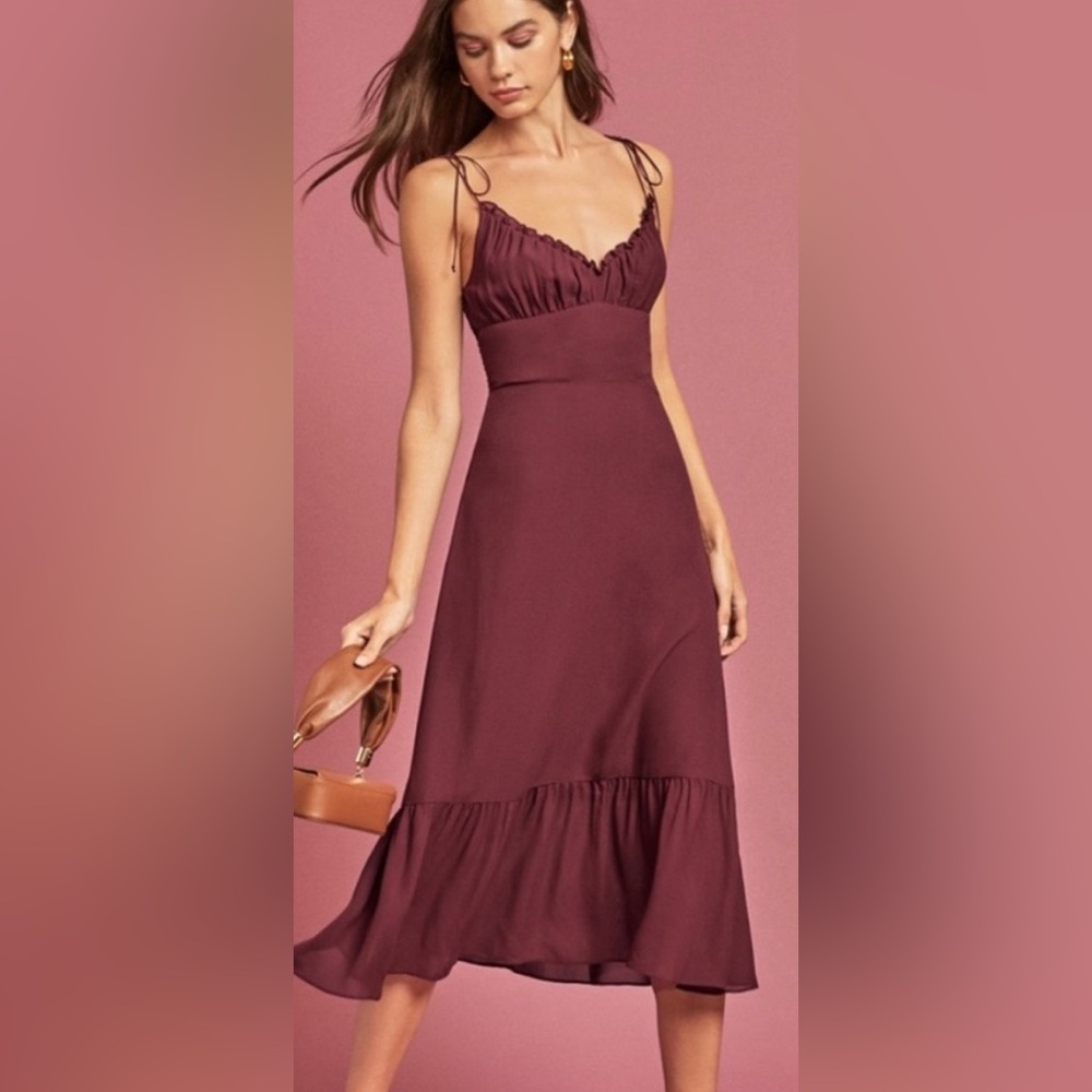 Reformation Embry dress in Plum, size 0